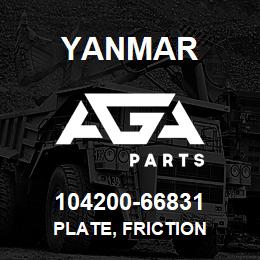 104200-66831 Yanmar PLATE, FRICTION | AGA Parts