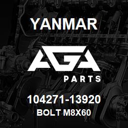 104271-13920 Yanmar bolt M8x60 | AGA Parts