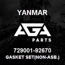 729001-92670 Yanmar GASKET SET(NON-ASB.) | AGA Parts