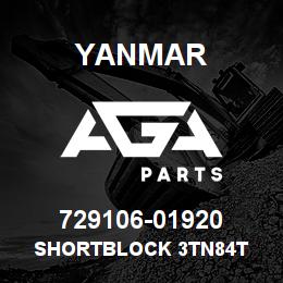 729106-01920 Yanmar shortblock 3TN84T | AGA Parts