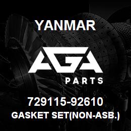 729115-92610 Yanmar GASKET SET(NON-ASB.) | AGA Parts