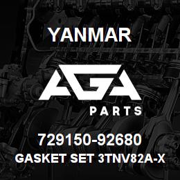 729150-92680 Yanmar GASKET SET 3TNV82A-XFU | AGA Parts