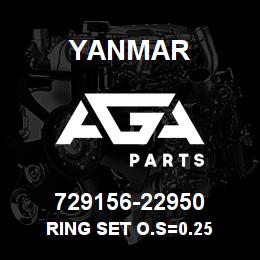 729156-22950 Yanmar RING SET O.S=0.25 | AGA Parts