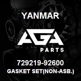 729219-92600 Yanmar GASKET SET(NON-ASB.) | AGA Parts