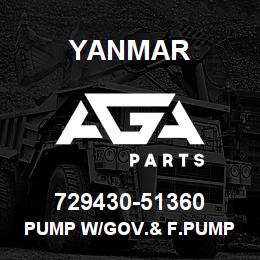 729430-51360 Yanmar PUMP W/GOV.& F.PUMP | AGA Parts