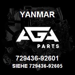 729436-92601 Yanmar siehe 729436-92605 | AGA Parts
