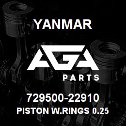 729500-22910 Yanmar piston w.rings 0.25 | AGA Parts