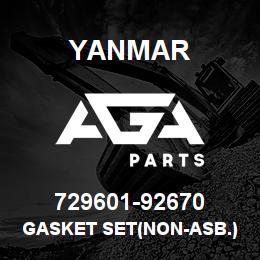 729601-92670 Yanmar GASKET SET(NON-ASB.) | AGA Parts