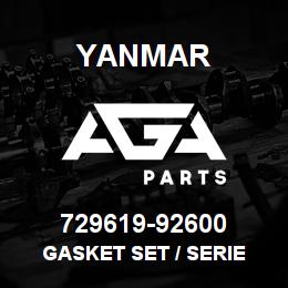 729619-92600 Yanmar GASKET SET / SERIE | AGA Parts