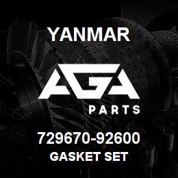 729670-92600 Yanmar GASKET SET | AGA Parts