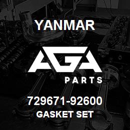 729671-92600 Yanmar GASKET SET | AGA Parts