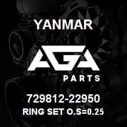 729812-22950 Yanmar RING SET O.S=0.25 | AGA Parts
