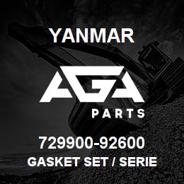 729900-92600 Yanmar GASKET SET / SERIE | AGA Parts