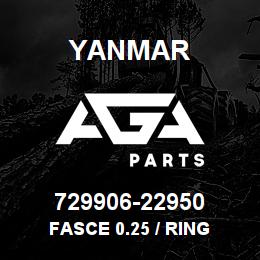 729906-22950 Yanmar FASCE 0.25 / RING | AGA Parts