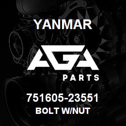 751605-23551 Yanmar bolt w/nut | AGA Parts