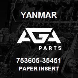 753605-35451 Yanmar paper insert | AGA Parts