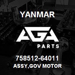 758512-64011 Yanmar assy,gov motor | AGA Parts