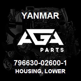 796630-02600-1 Yanmar housing, lower | AGA Parts