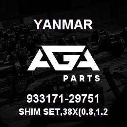 933171-29751 Yanmar SHIM SET,38X(0.8,1.2 | AGA Parts