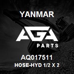 AQ017511 Yanmar HOSE-HYD 1/2 X 2 | AGA Parts