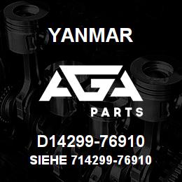 D14299-76910 Yanmar siehe 714299-76910 | AGA Parts