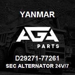 D29271-77261 Yanmar Sec Alternator 24V/75A | AGA Parts