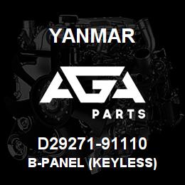D29271-91110 Yanmar B-Panel (keyless) | AGA Parts