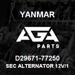 D29671-77250 Yanmar Sec alternator 12V/130A 4JH4-(H)te | AGA Parts