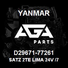 D29671-77261 Yanmar Satz 2te Lima 24V /75A 4JH4-(H)TE | AGA Parts