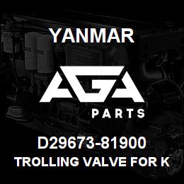 D29673-81900 Yanmar trolling valve for KMH4 | AGA Parts