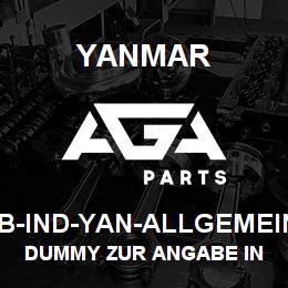 IB-IND-YAN-ALLGEMEIN Yanmar Dummy zur Angabe in einer Inst. Basis | AGA Parts