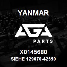 X0145680 Yanmar siehe 129670-42550 | AGA Parts