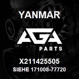 X211425505 Yanmar siehe 171008-77720 | AGA Parts