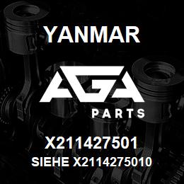 X211427501 Yanmar siehe X2114275010 | AGA Parts