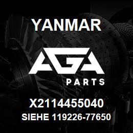 X2114455040 Yanmar siehe 119226-77650 | AGA Parts