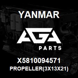 X5810094571 Yanmar PROPELLER(3X13X21) | AGA Parts