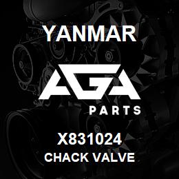 X831024 Yanmar CHACK VALVE | AGA Parts