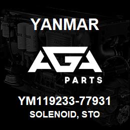 YM119233-77931 Yanmar SOLENOID, STO | AGA Parts