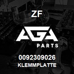 0092309026 ZF KLEMMPLATTE | AGA Parts