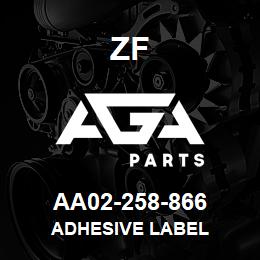 AA02-258-866 ZF ADHESIVE LABEL | AGA Parts