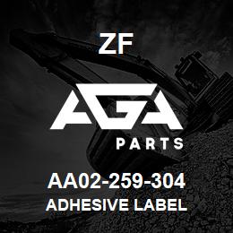 AA02-259-304 ZF ADHESIVE LABEL | AGA Parts