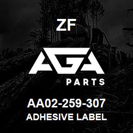 AA02-259-307 ZF ADHESIVE LABEL | AGA Parts