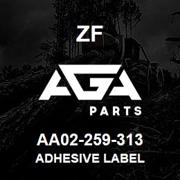 AA02-259-313 ZF ADHESIVE LABEL | AGA Parts